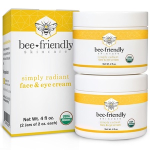image:imageBeeFriendly Organic Face and Eye Cream All In One 6 oz 3 Jar Box  USDA Certified Organic All In One Natural Face Eye Neck Decollete Cream Reduces Wrinkles amp Lines4 Ounce Pack of 1