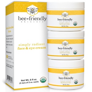 image:imageBeeFriendly Organic Face and Eye Cream All In One 6 oz 3 Jar Box  USDA Certified Organic All In One Natural Face Eye Neck Decollete Cream Reduces Wrinkles amp Lines6 Ounce Pack of 1